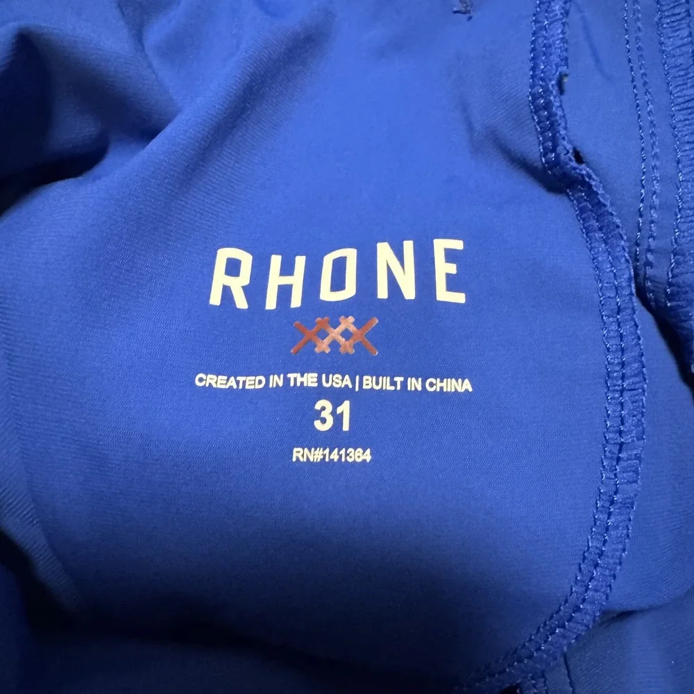 Rhone Commuter Shorts 31 Royal Blue Stretch Performance Fabric